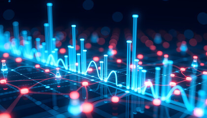 Abstract glowing data network graph