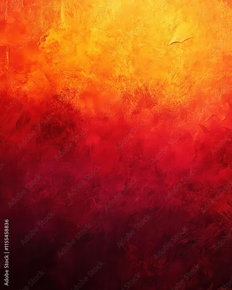 Poster fiery red-orange abstract background, dynamic gradient ombre, textured with rough noise and grain, p