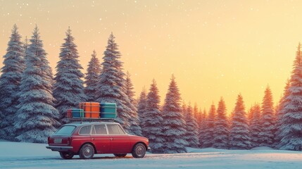 Winter road trip adventure snowy forest travel photography serene landscape scenic view holiday spirit