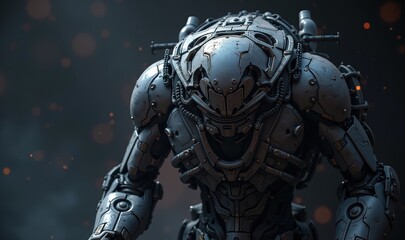 A futuristic robot in a dark, atmospheric setting, showcasing advanced technology and design. Ideal for sci-fi concepts, tech innovations, and digital art projects.