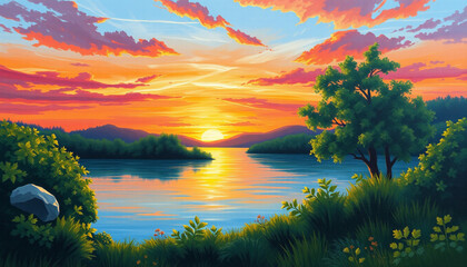 Obraz premium the sunrise is very beautiful and charming