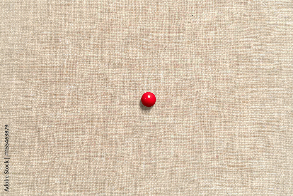 Poster A small red dot centered on an empty beige canvas.