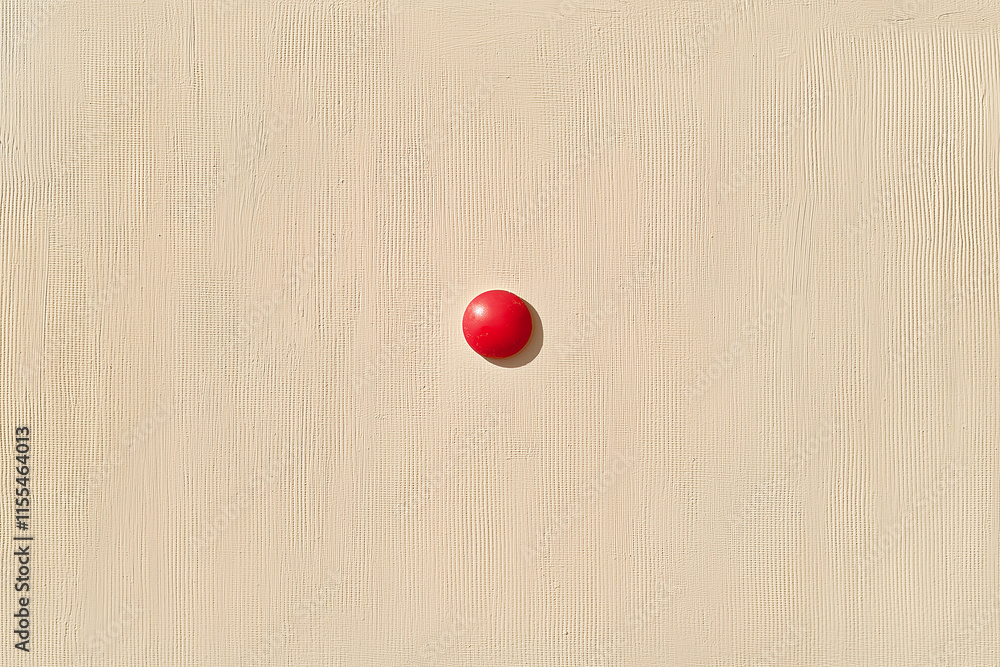 Poster A small red dot centered on an empty beige canvas.