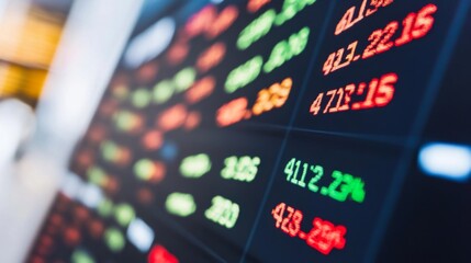 Dynamic Stock Market Display in Bold Colors