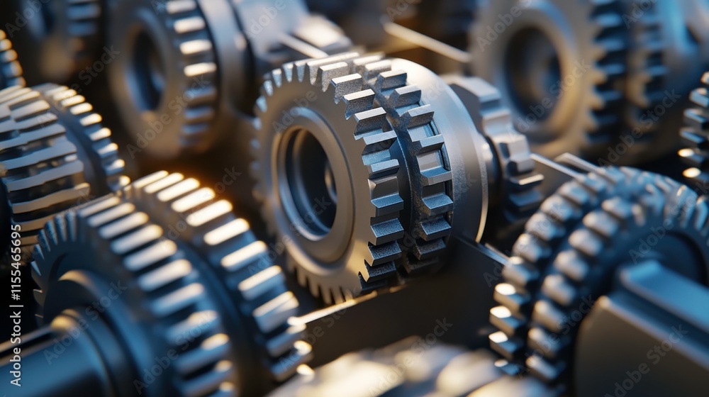 Poster dynamic systems with detailed gears and soft light