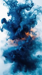 Abstract watercolor splash, navy and teal with blurred textures, dynamic and artistic theme for creative projects.