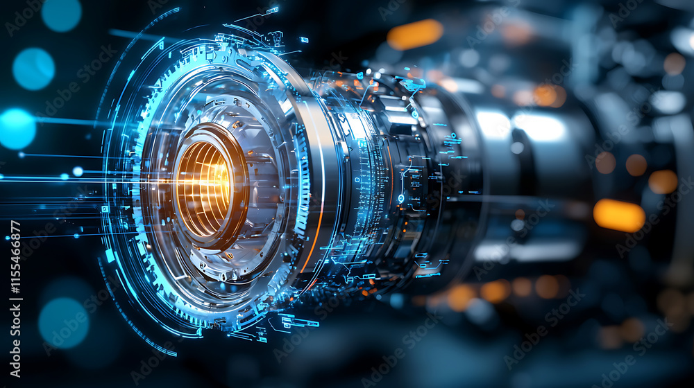 Poster advanced optical lens technology digital studio high-resolution image futuristic environment close-u