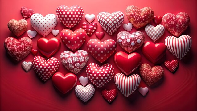 hearts with valentine's day