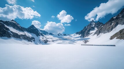 Obraz premium Glacier landscape with train.