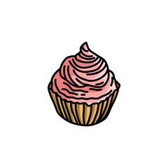 Piece of cake isolated on white background cute dessert