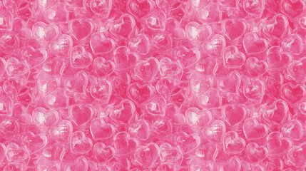 Obraz premium gummy pink hearts, repeatable seamless background tile 
