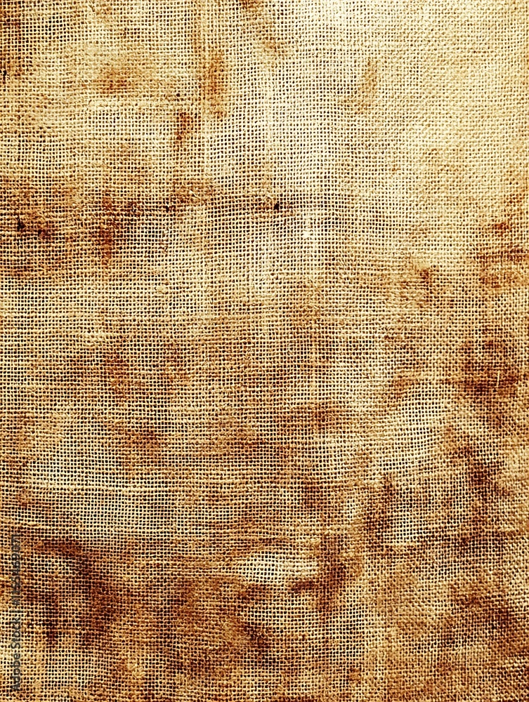 Aufkleber rustic burlap jute fabric canvas texture with natural earthy tones : generative ai