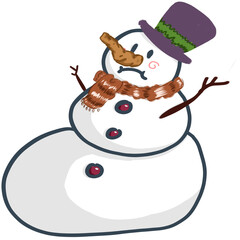 snowman with a cup of tea