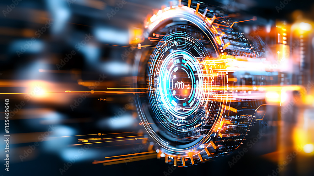 Poster dynamic technology visualization abstract digital environment graphic design showcase futuristic per