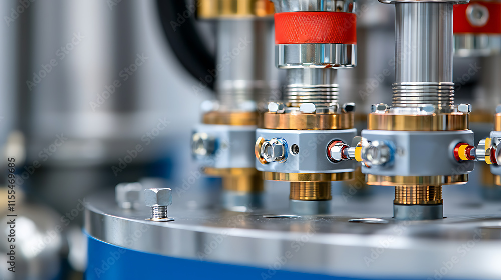 Poster industrial machinery operation factory setting close-up image technical environment precision engine
