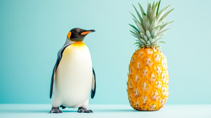 Fototapeta premium Pineapple and Penguin Combination