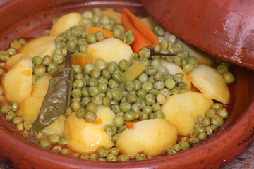 Moroccan Tajine with Peas and Potatoes