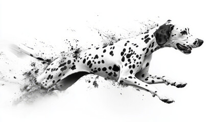 Dalmatian in Action: Splashing Through the Art of Movement