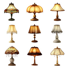 Obraz premium Collection of Nine Elegant Table Lamps