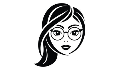 Beauty face women side view, Vector illustration