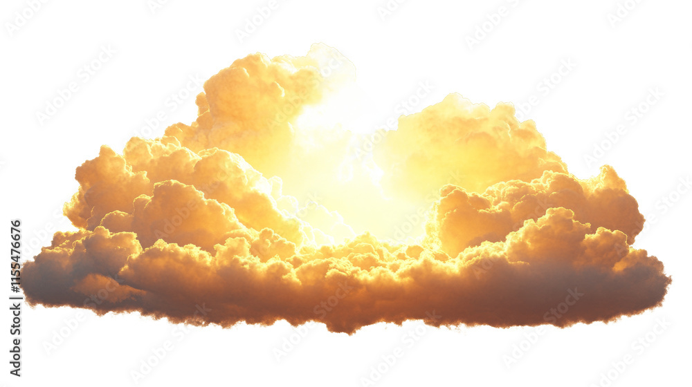 Poster golden sunset cloud frame border isolated transparent background