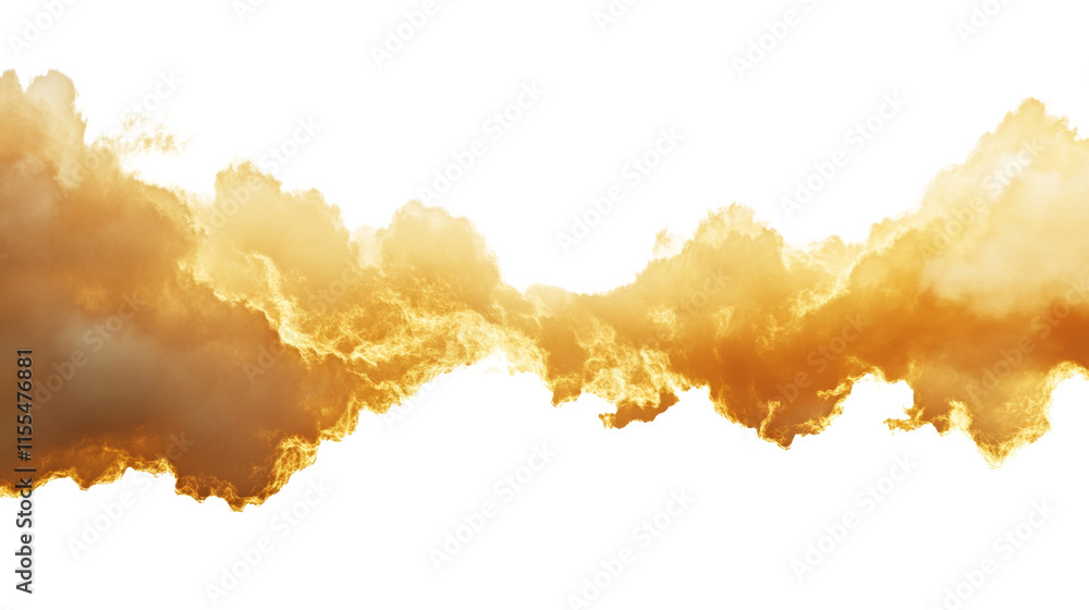 Poster golden sunset cloud frame border isolated transparent background