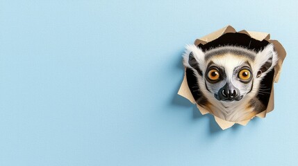 Obraz premium Lemur Family in the Wild: Playful and Curious Lemurs Exploring Their Natural Habitat in Madagascar Forest.