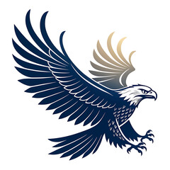 Obraz premium An elegant eagle head silhouette logo icon against a clean white backdrop