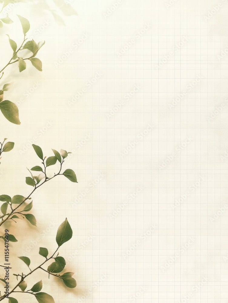 Poster minimalist planner layout with grid lines and subtle botanical elements for effective organization a