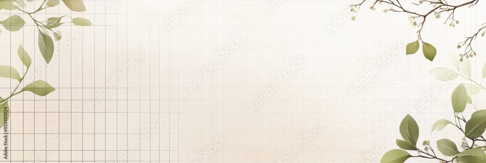 Leinwandbilder minimalist planner layout featuring subtle grid lines and botanical elements for creative planning a