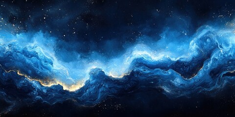 Fototapeta premium Celestial waves flowing through the cosmic night sky abstract art digital creation dreamlike environment artistic perspective
