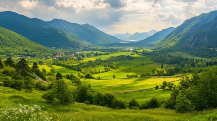 Majestic Mountain Valley Landscape