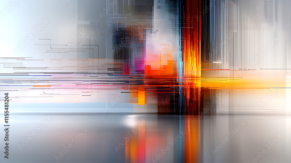 Poster dynamic visual art display modern gallery digital artwork urban environment abstract concept