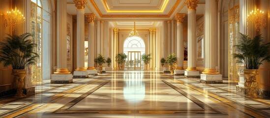 Fototapeta premium Grand Palace Hall: Opulent Interior Design