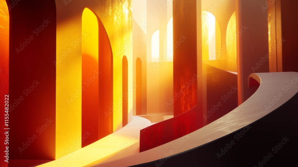 Poster abstract soft light in layered graphics design
