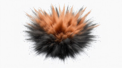 explosive beauty: a burst of black and brown powders in motion