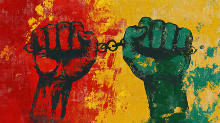 Breaking Chains: A Vibrant Depiction of Empowerment and Pride: Black history month