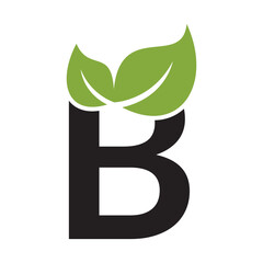 B LEAF logo design inspiration. Vector letter template design