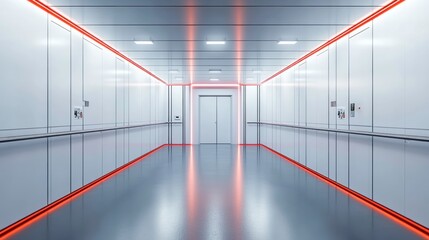 Fototapeta premium Modern Corridor with Advanced Technology and Lighting