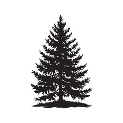 Obraz premium Pino tree silhouette vector illustration