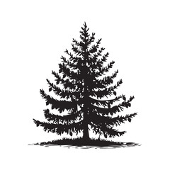 Obraz premium Pino tree silhouette vector illustration