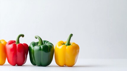 Vibrant Trio of Bell Peppers: Red, Green, and Yellow