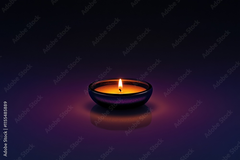 Poster single lit candle in a dark setting creating a warm and inviting atmosphere enhancing relaxation and