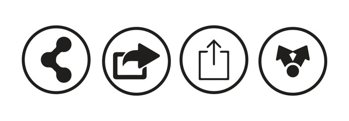 Set of share vector icon connection.Arrow button symbol. Icon set of link. Link, share link, external link black vector icon set. Vector Illustration EPS 10