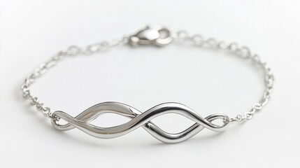 Elegant Minimalist Silver Infinity Shaped Bracelet