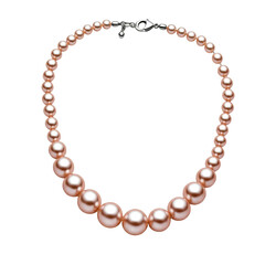 Pink pearl necklace isolated on transparent background png