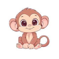 Fototapeta premium Adorable Baby Monkey Illustration