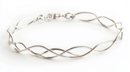 Delicate Thin Wire Bracelet with Twists and Loops