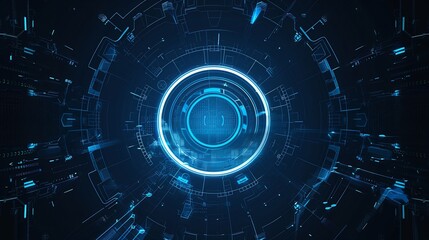 Abstract Futuristic Technology Interface: Digital Circle