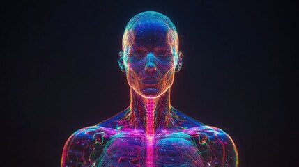 Neon Human Anatomy: A Digital Portrait of the Human Form
